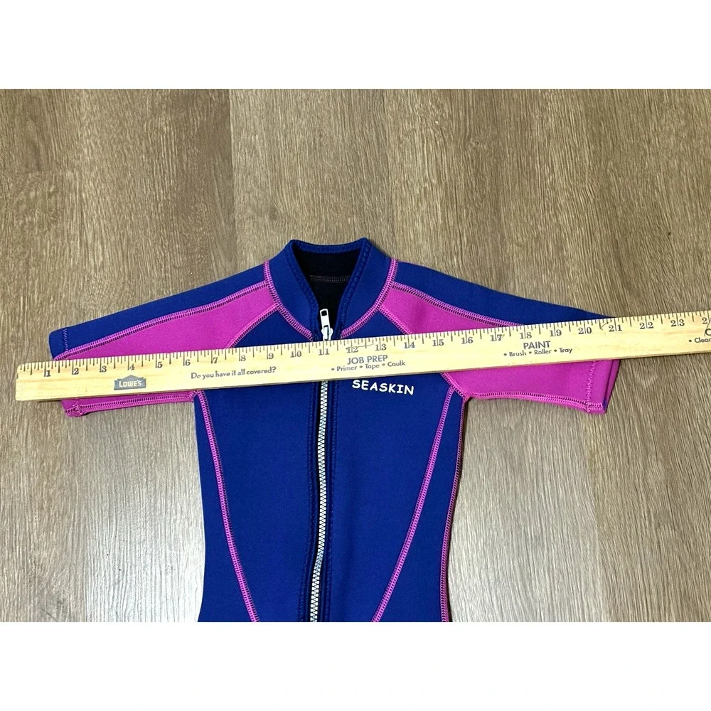 Seaskin 2mm Kids Front Zipper‎ Shorty Diving Suit Navy/Pink Wetsuit Size 2